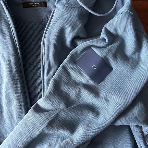 Y-3 mens Blue Hoodie - Picture 3 of 6